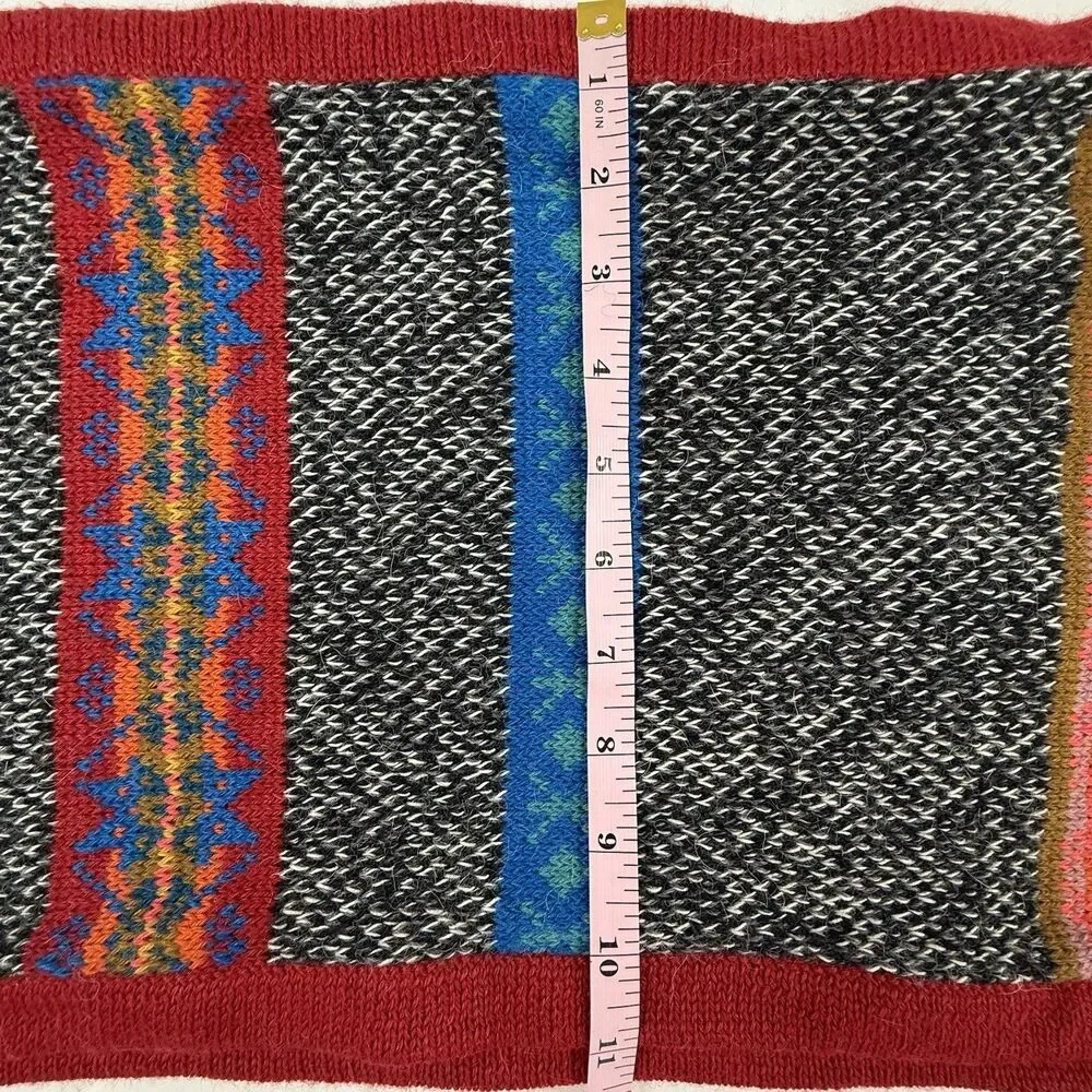 Noonday Collection Alpaca Blend Made in Peru Fair Isle Infinity Scarf Rainbow
